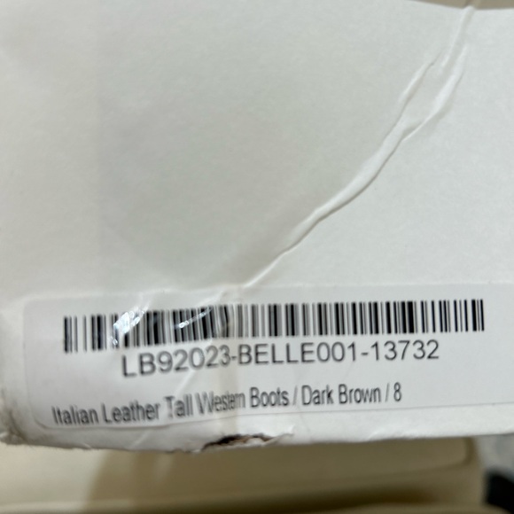 Quince Italian Leather Tall Boots Brown Western Women’s Size 8 NEW - Picture 9 of 12